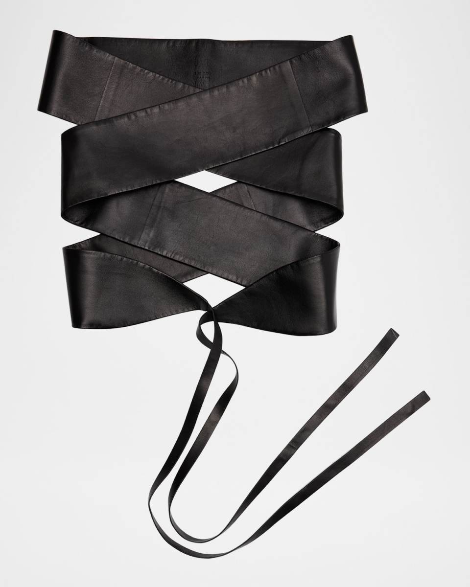 Wide Leather Wrap Belt